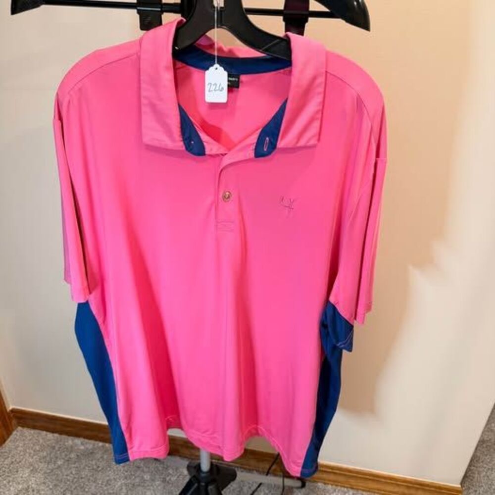 Short Par4 Pink Blue Polo Shirt XXL